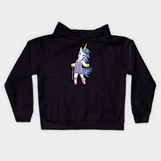 Blue + Purple Dancer Unicorn - Original Illustration Kids Hoodie